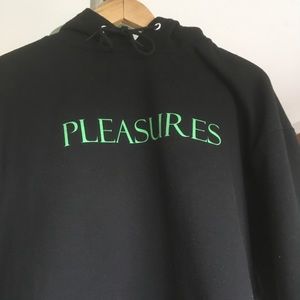 pleasures x champion hoodie